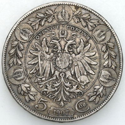 Austria. 5 koron 1907, Wiedeń