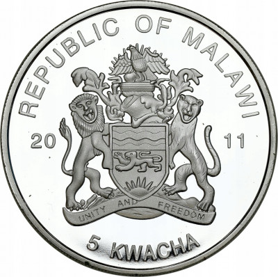 Malawi 5 kwacha Jan Paweł II. 2011