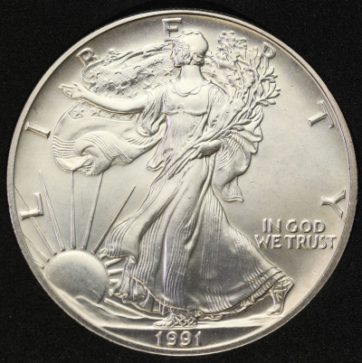 USA 1 dolar 1991 - UNCJA SREBRA