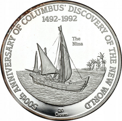Turks Caicos. 20 koron 1992