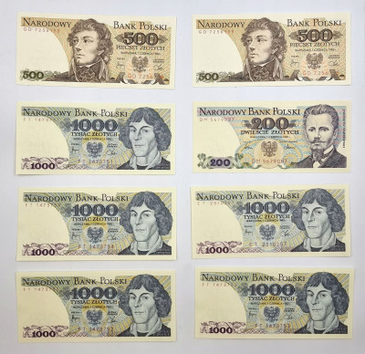 200 - 1.000 złotych 1892-1986, 8 szt.