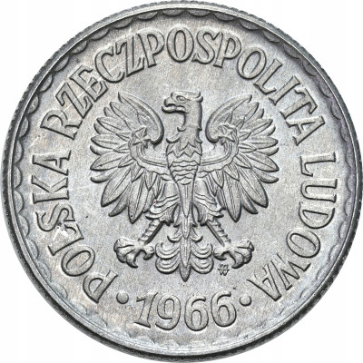 PRL. 1 złoty 1966 Aluminium - RZADKI ROCZNIK