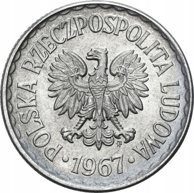 PRL. 1 złoty 1967 Alumninium - RZADKI ROCZNIK
