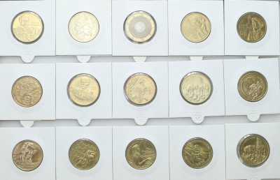 Zestaw monet 2 złote GN 1999-2001. 15 sztuk