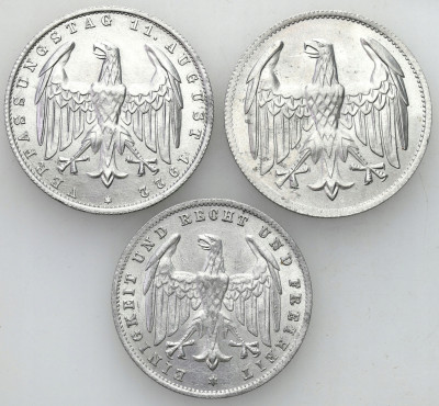 Niemcy. Weimar. 3 Marki 1922, 1923, 3 szt.