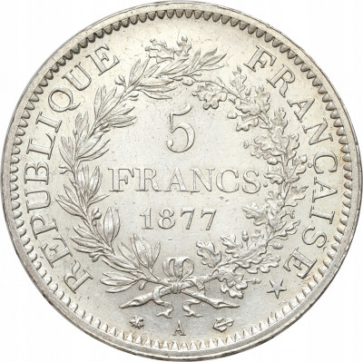 Francja. 5 franków 1877 A, Paryż