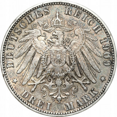 Niemcy, 3 marki 1909 J, Hamburg