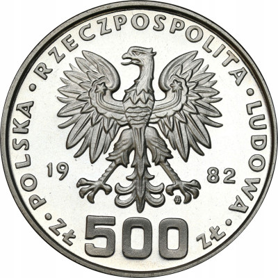 PRÓBA srebro 500 złotych 1982 Dar Młodzieży
