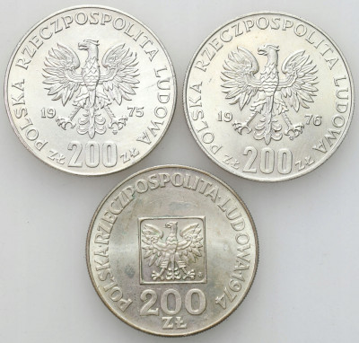 PRL. Zestaw 3x 200 złotych 1974-1976