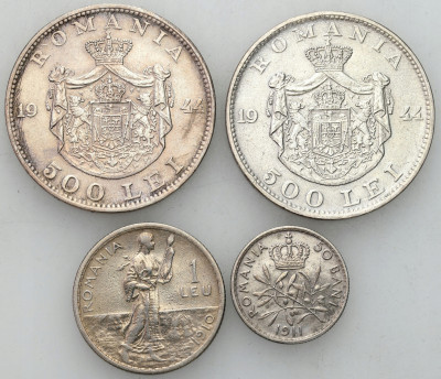 Rumunia. 50 bani do 500 lei 1910-1944, 4 szt.