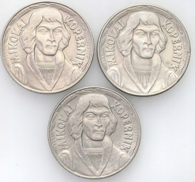 PRL. 10 złotych 1968 Kopernik, 3 szt.