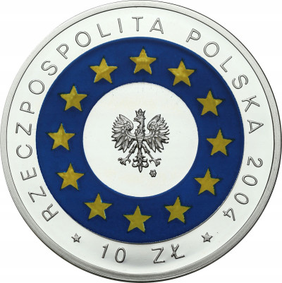 III RP. 10 złotych 2004 Wstąpienie Polski do UE