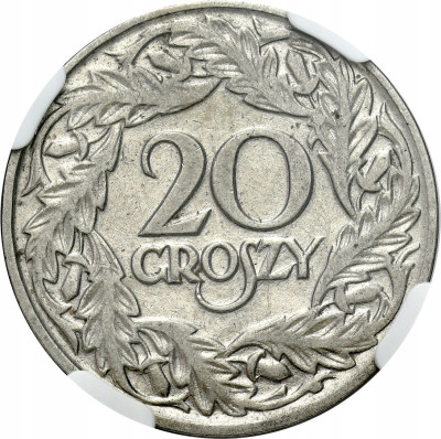 II RP. 20 groszy 1923 NGC AU53