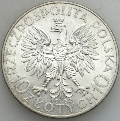 II RP. 10 złotych 1932 głowa kobiety (ze znakiem)