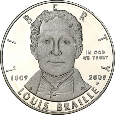 USA 1 dolar 2009 P Louis Braille SREBRO