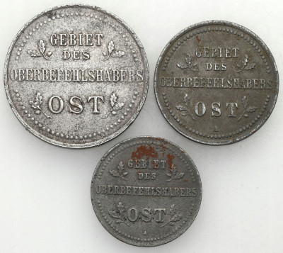 OST. 1, 2, 3 kopiejki 1916, zestaw 6 monet