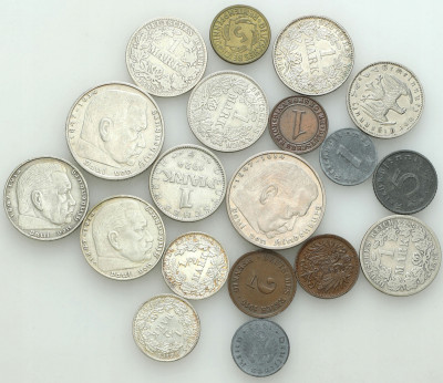 Niemcy Zestaw SREBRNYCH monet + Miedziane