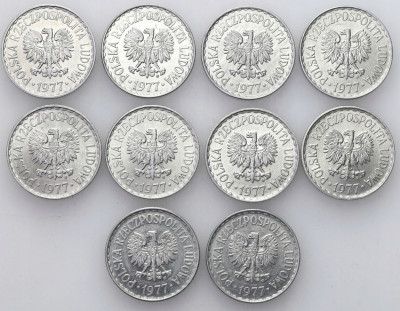 PRL. Zestaw 10x 1 złotych 1977