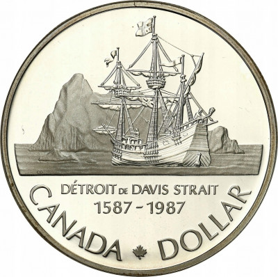 Kanada 1 dolar 1987 Cieśnina Davisa SREBRO