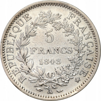 Francja. 5 franków 1848 A, Paryż