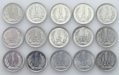 PRL. Zestaw 15x 1 złoty 1974