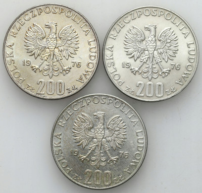 200 złotych 1976 Igrzyska Olimpiady, 3 szt.