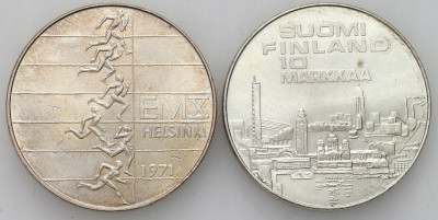 Finlandia 10 marek, 1971-1975 zestaw 3 sztuk