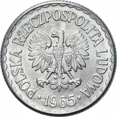 PRL. 1 złoty 1965 Aluminium - RZADKI