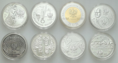 III RP. 10 złotych 2004, zestaw 8 sztuk - RÓŻNE