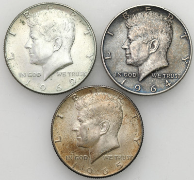 USA 1/2 dolara 1964,1965,1969 Kennedy SREBRO
