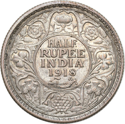 Indie Brytyjskie 1/2 rupii, 1918