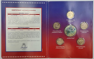 USA elegancki set 6 szt. Srebrny Orzeł 2006 SREBRO