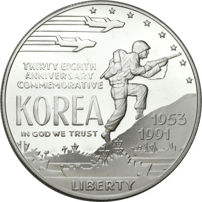 USA 1 dolar 1991 Korea SREBRO