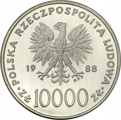 Polska Jan Paweł II 10000 zł. 1988 Cienki Krzyż
