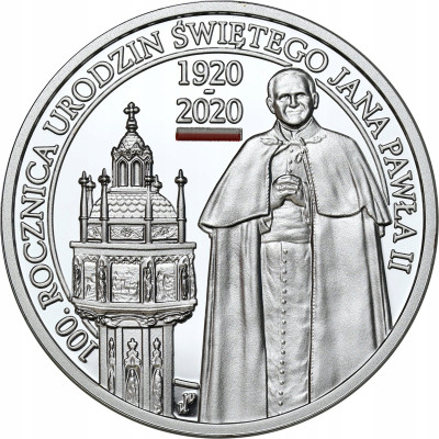 10 złotych 2020 100. rocznica ur Św. Jana Pawła II