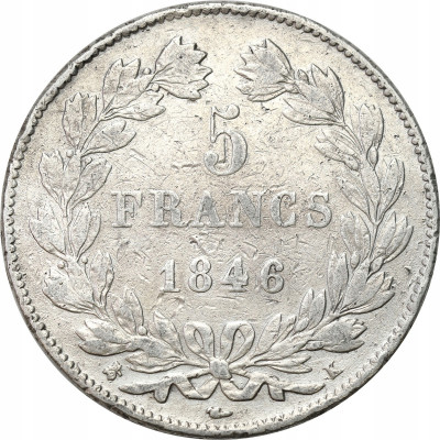 Francja, 5 franków 1846 K, Bordeaux