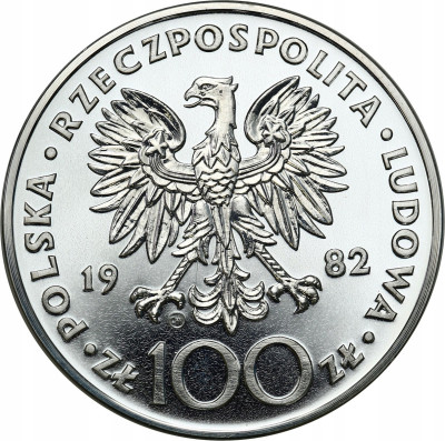 PRL. 100 złotych 1982 Jan Paweł II, stempel zwykły