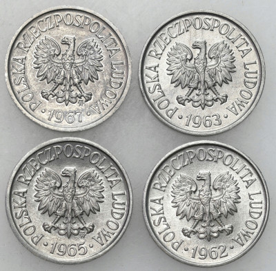 PRL. 5 groszy Aluminium 1962-1967, 4 szt.