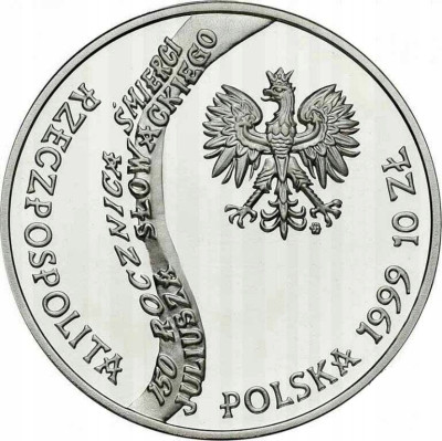 III RP. 10 złotych 1999 Juliusz Słowacki