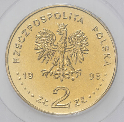 2 zł 1998 80r. Odzyskania Niepodległości PCGS MS66