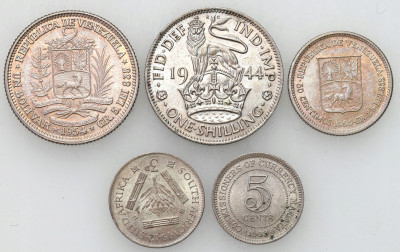 Wielka Brytania, Wenezuela, Afryka zestaw 5 monet