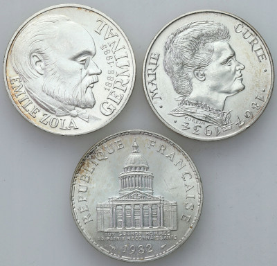 Francja. 100 franków 1982, 1984, 1985, 3 szt.