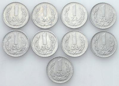 PRL. Zestaw 9x 1 złoty 1972
