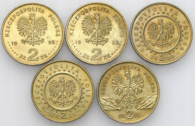 2 złote 1998-1999 GN - zestaw 5 sztuk – różne