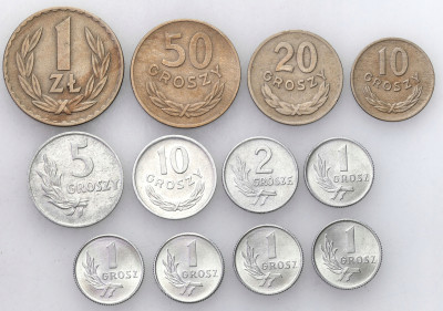 PRL. 1 grosz do 1 złoty 1949, 12 szt.