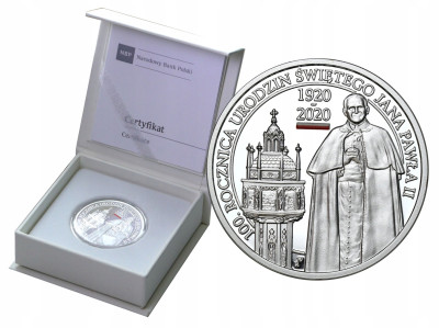 10 złotych 2020 100. rocznica ur Św. Jana Pawła II