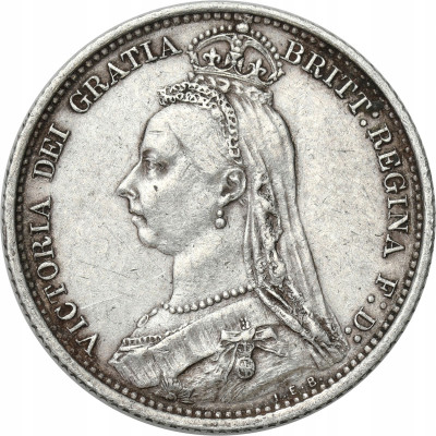 Wielka Brytania. 6 pensów 1887, Victoria - SREBRO