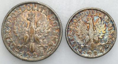 1 złoty + 2 złote 1924 kobieta z kłosami 2 szt.