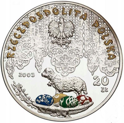 Polska III RP 20 złotych 2003 Śmigus Dyngus SREBRO