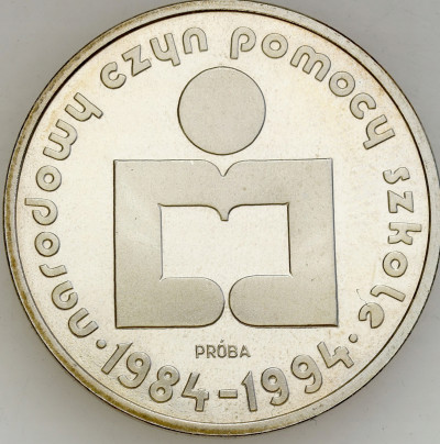 PRÓBA Srebro 1000 złotych 1986 Pomoc Szkole